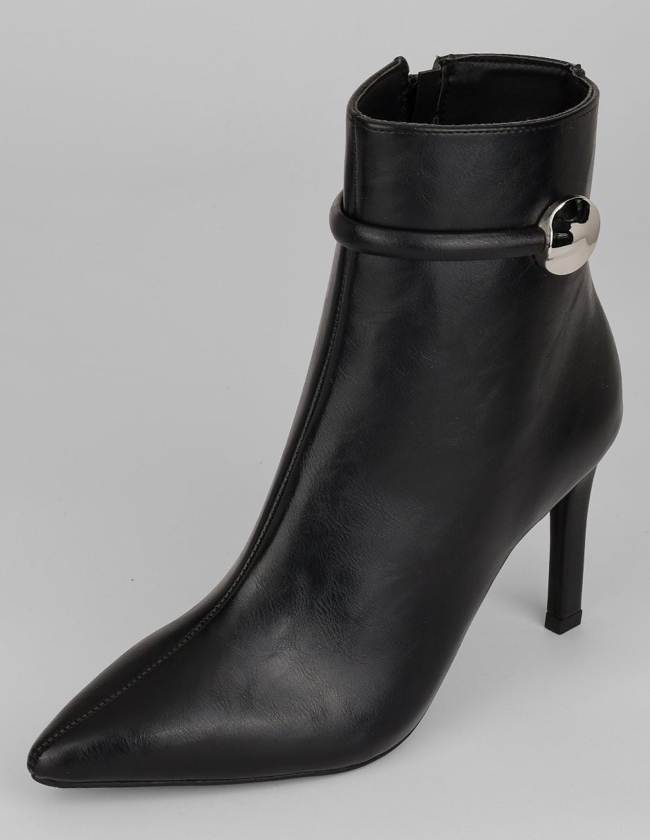 Botín con tacón Zhara en Piel vegana – Negro