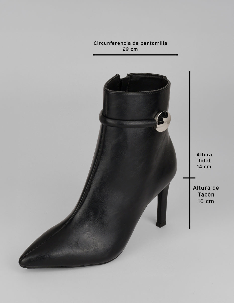 Botín con tacón Zhara en Piel vegana – Negro