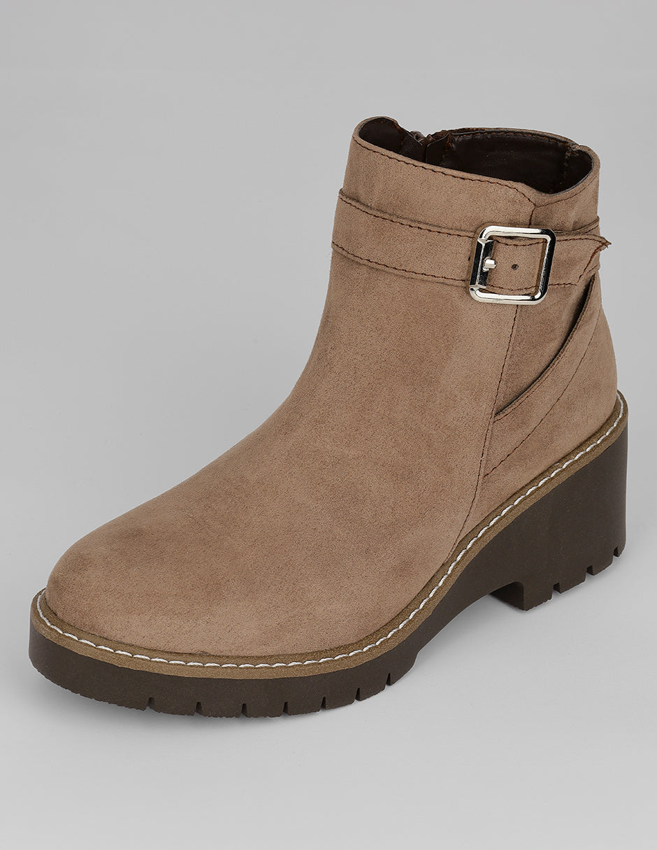 Botín con tacón Doro en Gamuza – Beige