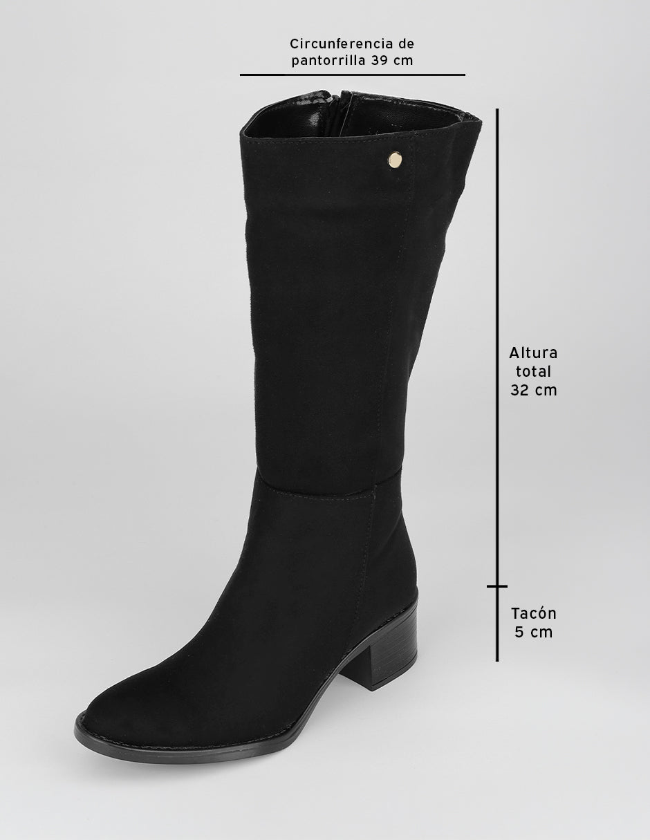 Botas altas Walk en Gamuza – Negro