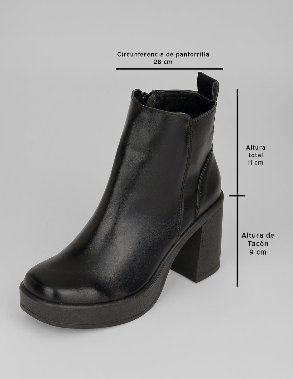 Botín con tacón Doro en Piel vegana – Negro