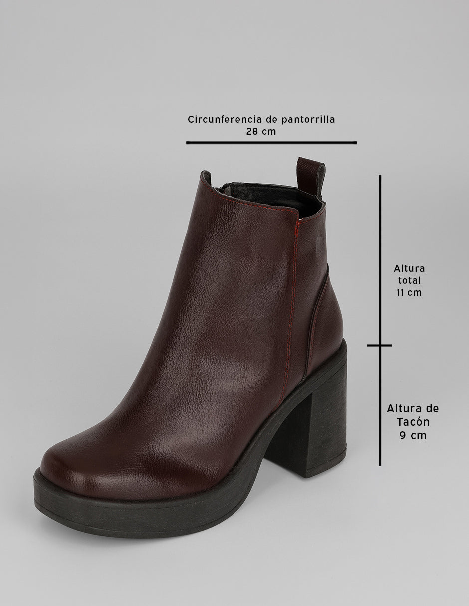 Botín con tacón Doro en Piel vegana – Rojo