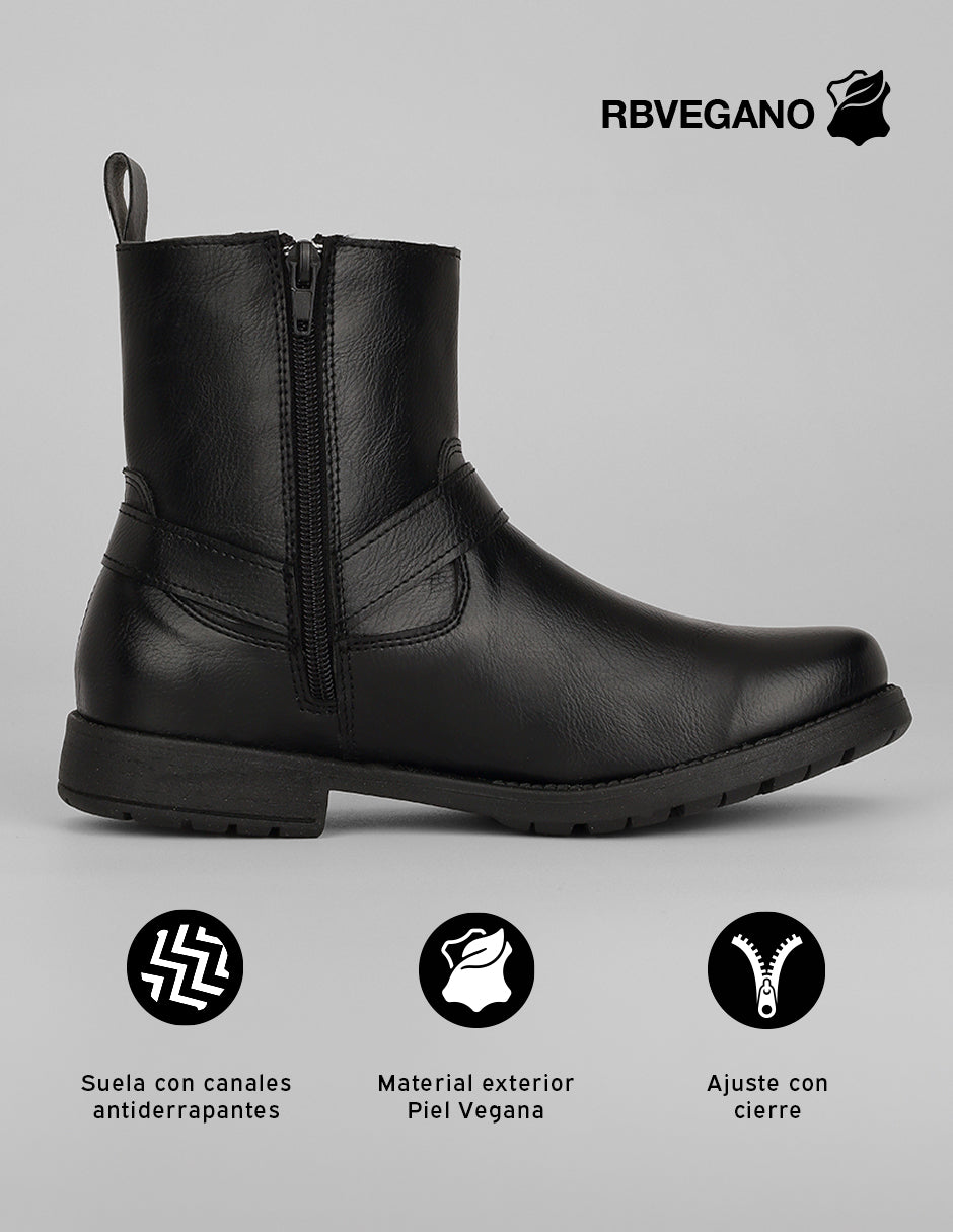 Botas casuales Bike en Piel vegana – Negro