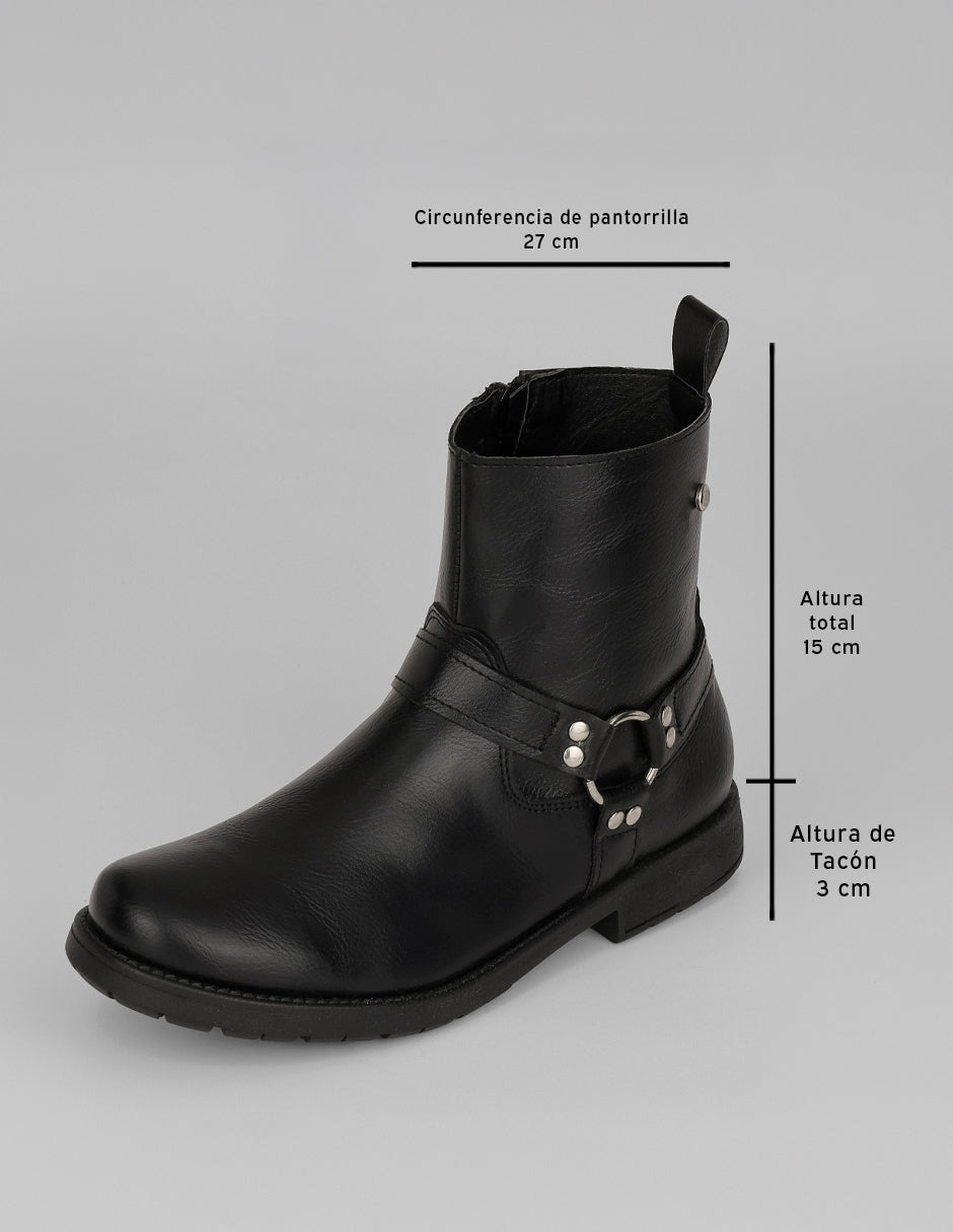 Botas casuales Bike en Piel vegana – Negro