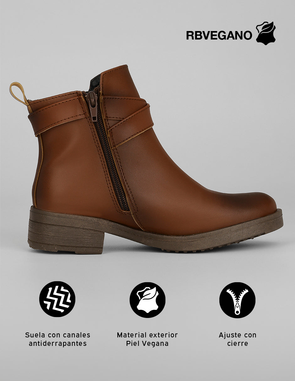 Botas casuales Bike en Piel vegana – Café