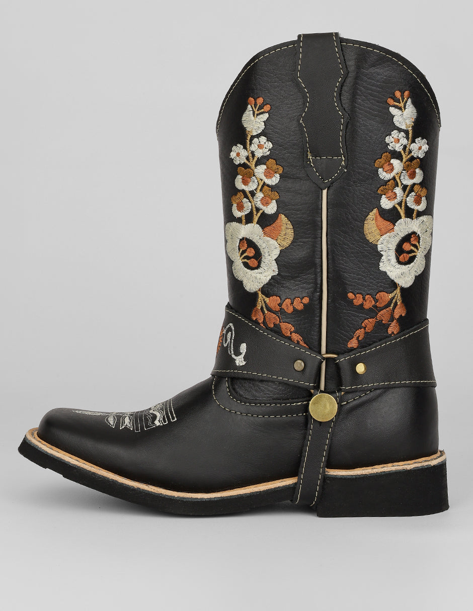 Botas tipo western Exterior Piel Color Negro Para Mujer De RBCOLLECTION