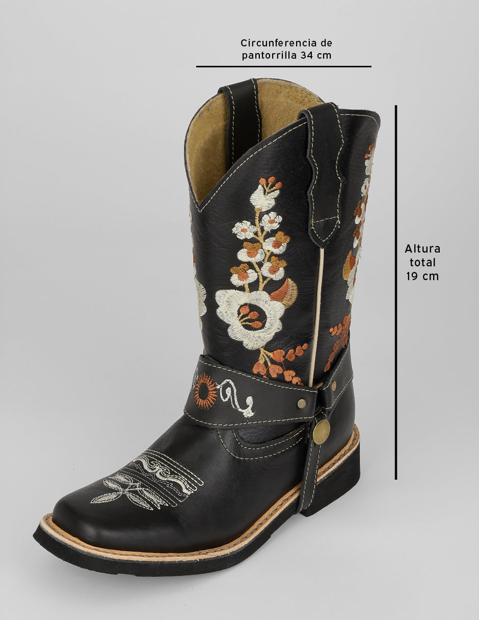 Botas tipo western West en Piel – Negro
