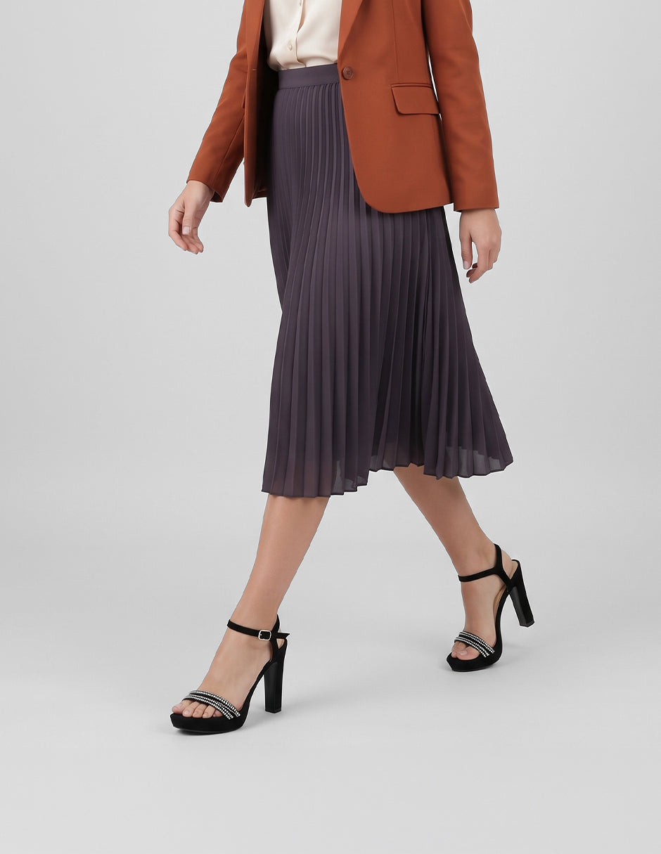 Sandalia con tacón Nevada en Textil – Negro