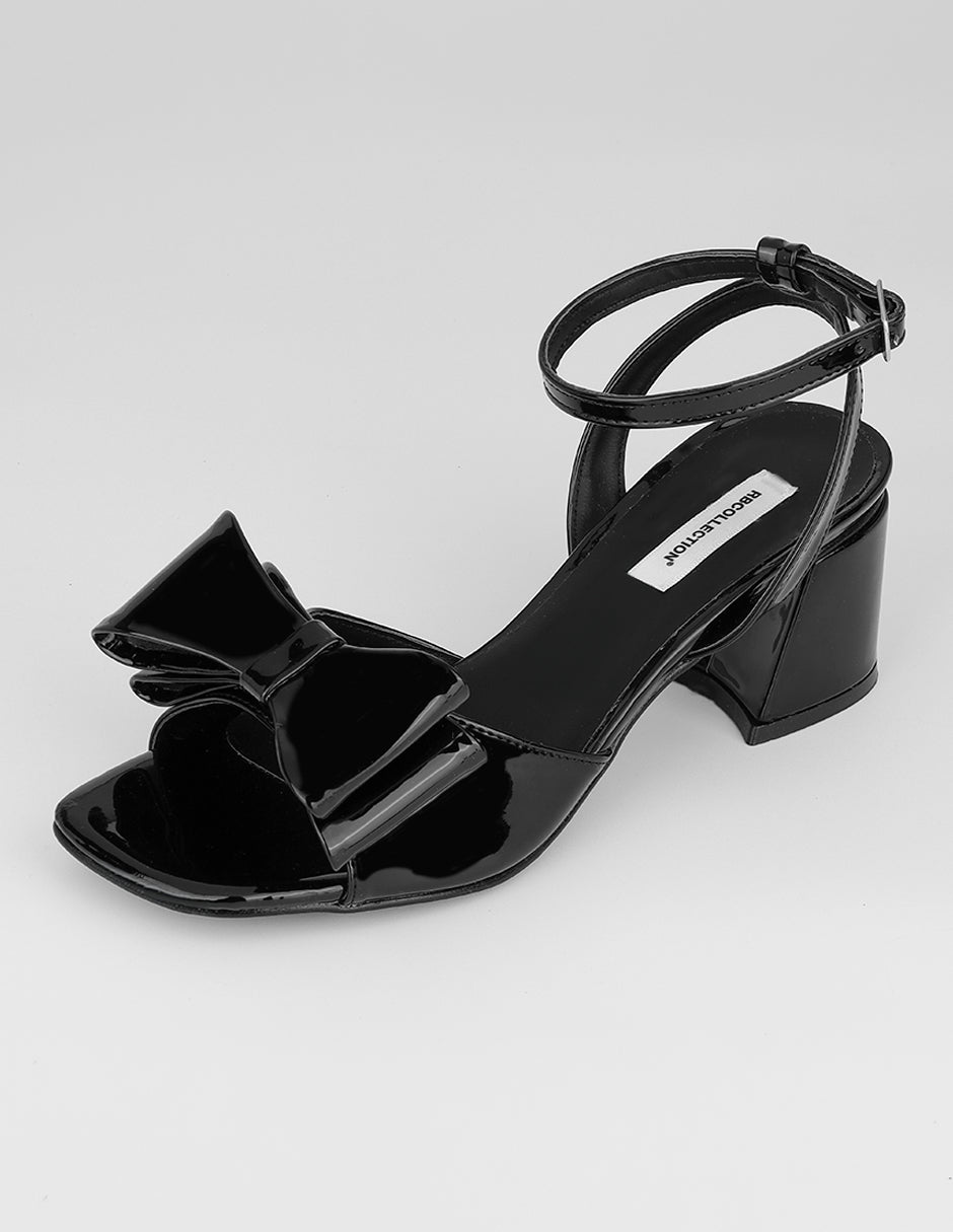 Sandalia con tacón Doll en Charol – Negro