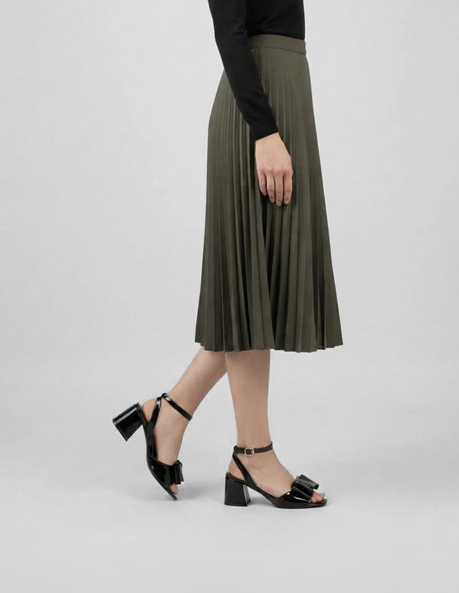 Sandalia con tacón Doll en Charol – Negro