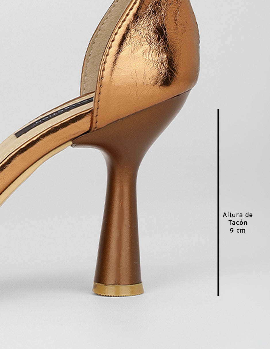 Sandalia con tacón Glowm en Sintético – Dorado