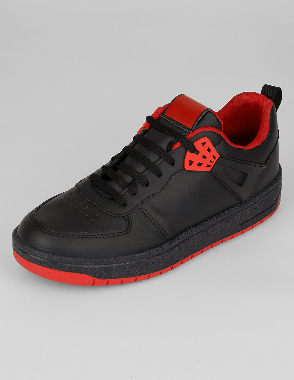 Tenis con cordones Urban en Piel vegana – Negro