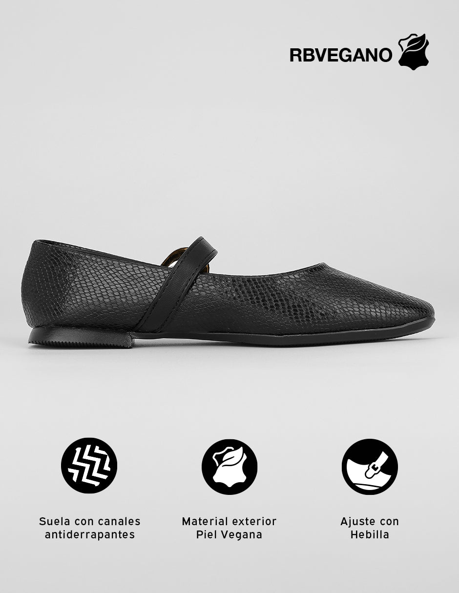 Flats clásicas Darling en Piel vegana – Negro