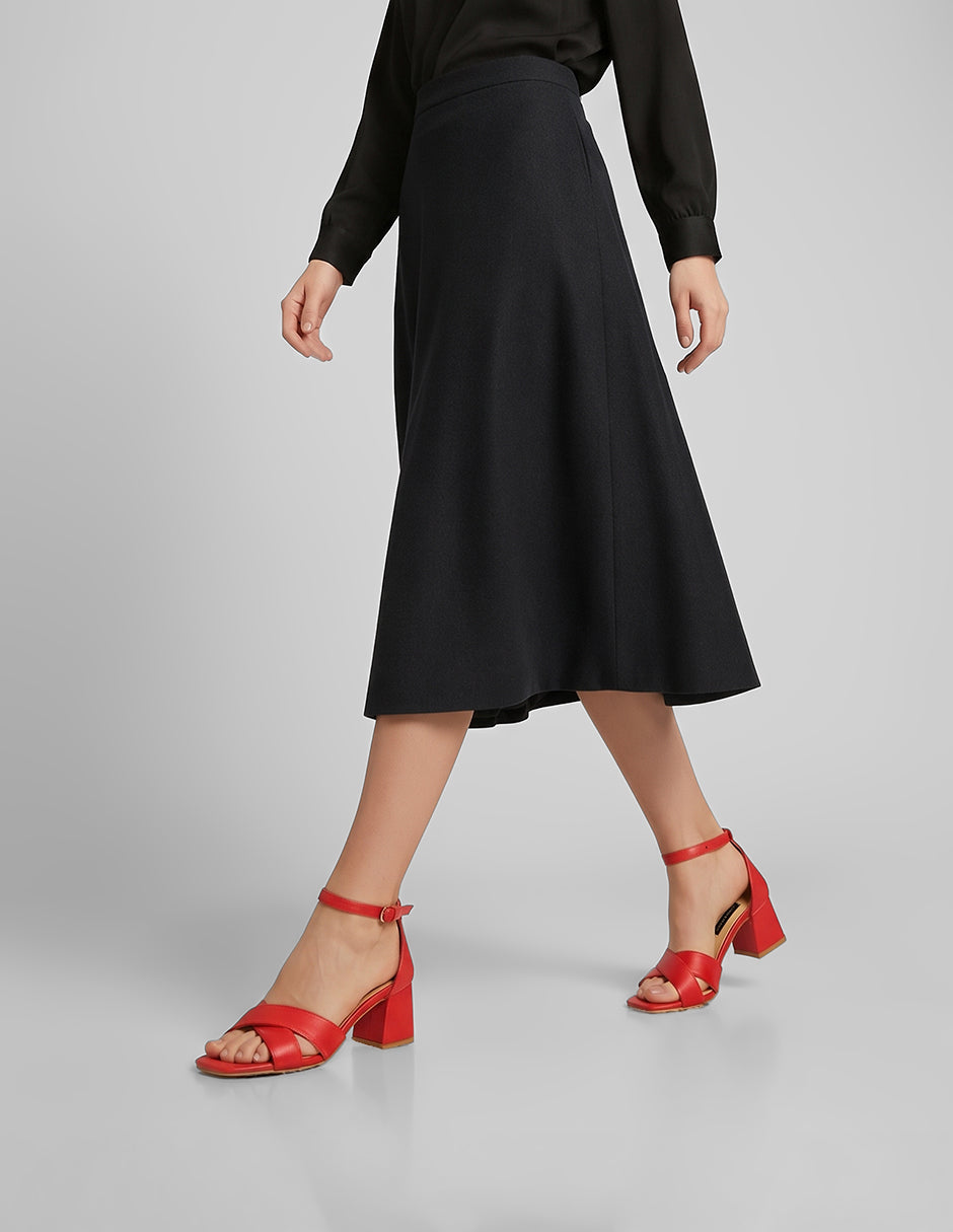 Sandalia con tacón Stela en Piel vegana – Rojo