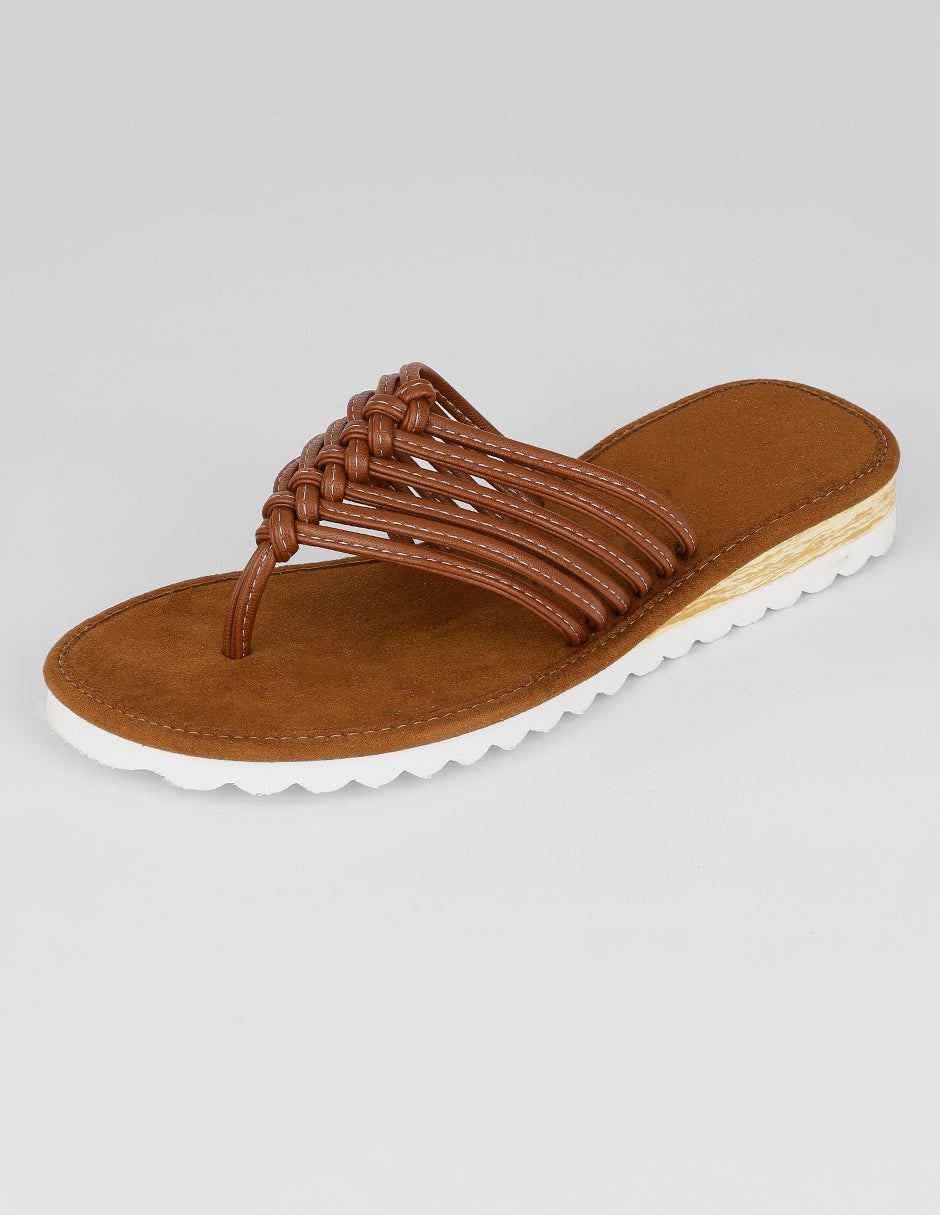 Sandalias de piso Onne en Piel vegana – Café