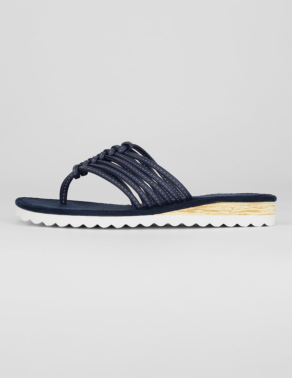 Sandalias de piso Exterior Piel vegana Color Marino Para Mujer De RBBASICS