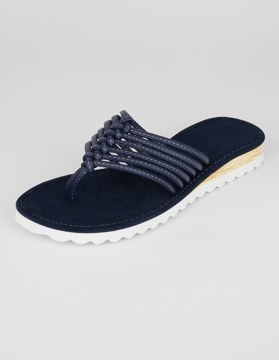 Sandalias de piso Onne en Piel vegana – Azul
