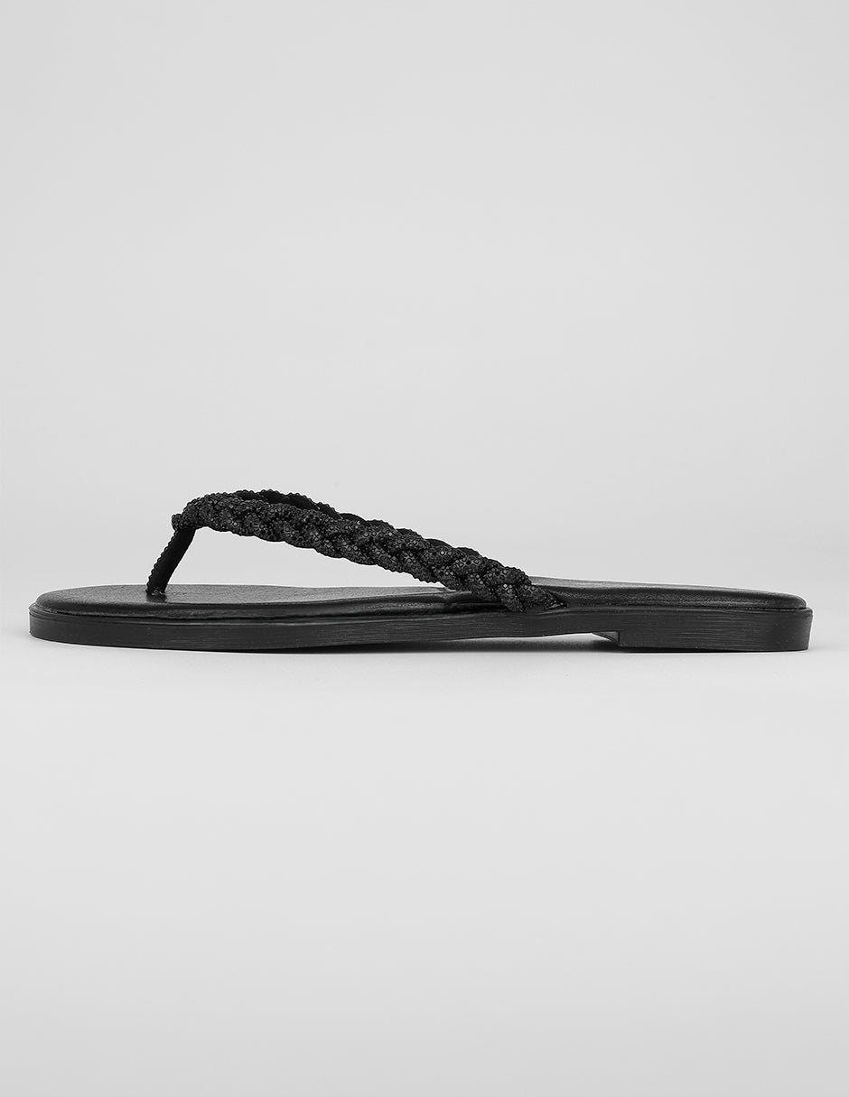 Sandalias de piso Exterior Sintético Color Negro Para Mujer De RBBASICS