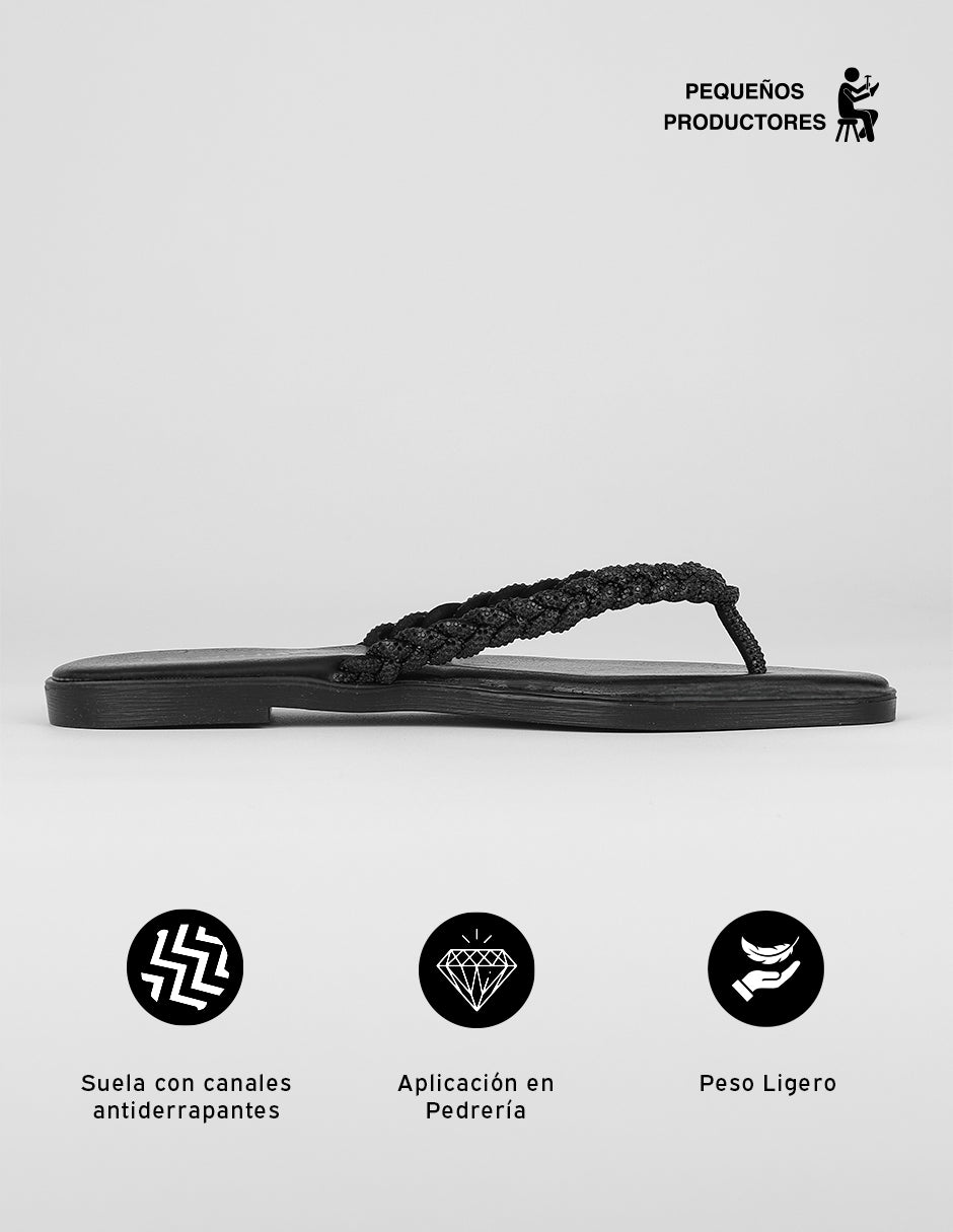 Sandalias de piso Soft en Sintético – Negro