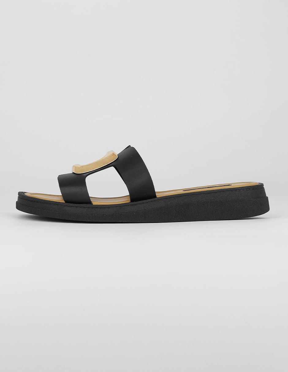 Sandalias con plataforma Exterior Piel vegana Color Negro Para Mujer De RBCOLLECTION