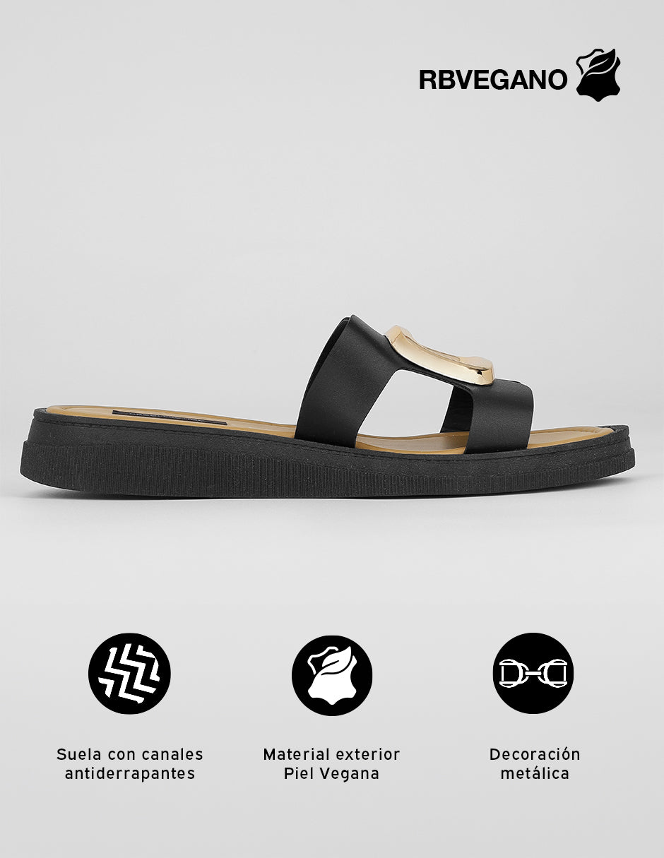 Sandalias con plataforma Hera en Piel vegana – Negro