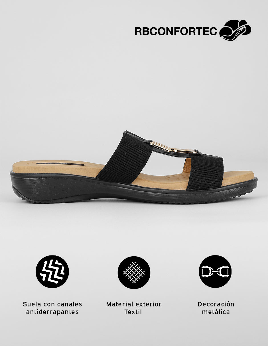 Sandalias con plataforma Birt en Textil – Negro