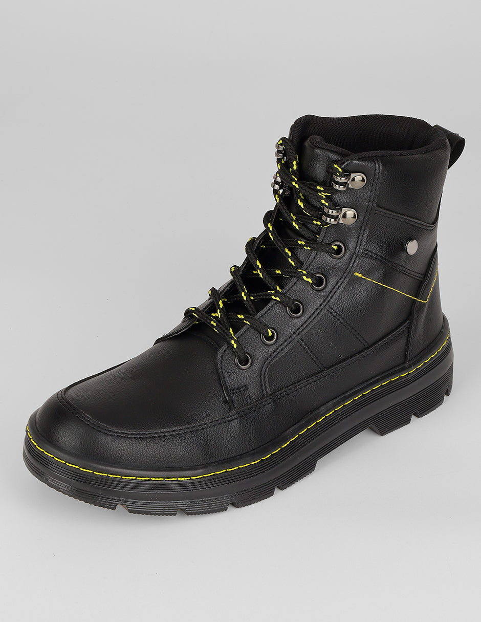 Botas industriales Work en Piel vegana – Negro