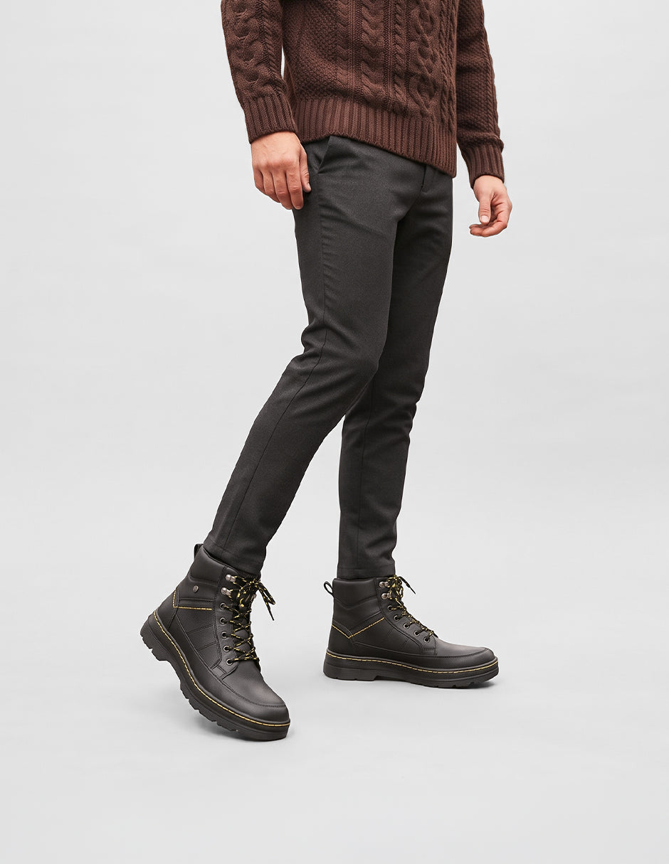 Botas industriales Work en Piel vegana – Negro