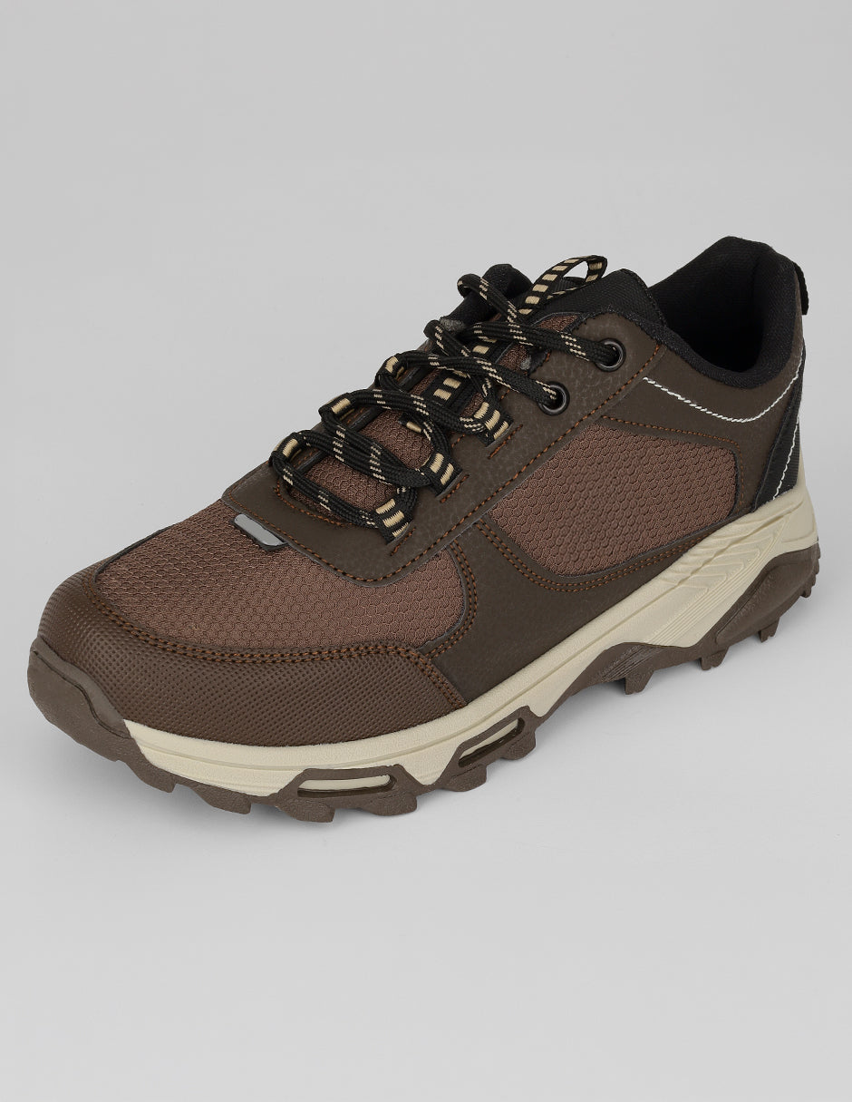 Calzado para senderismo Hiking en Piel vegana – Café
