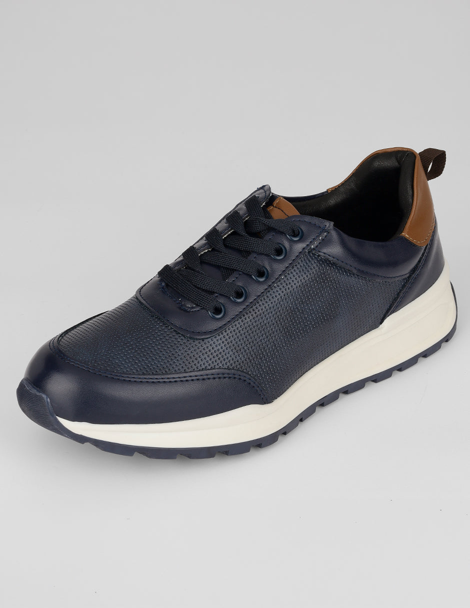 Tenis tipo deportivo Salermo en Piel vegana – Azul