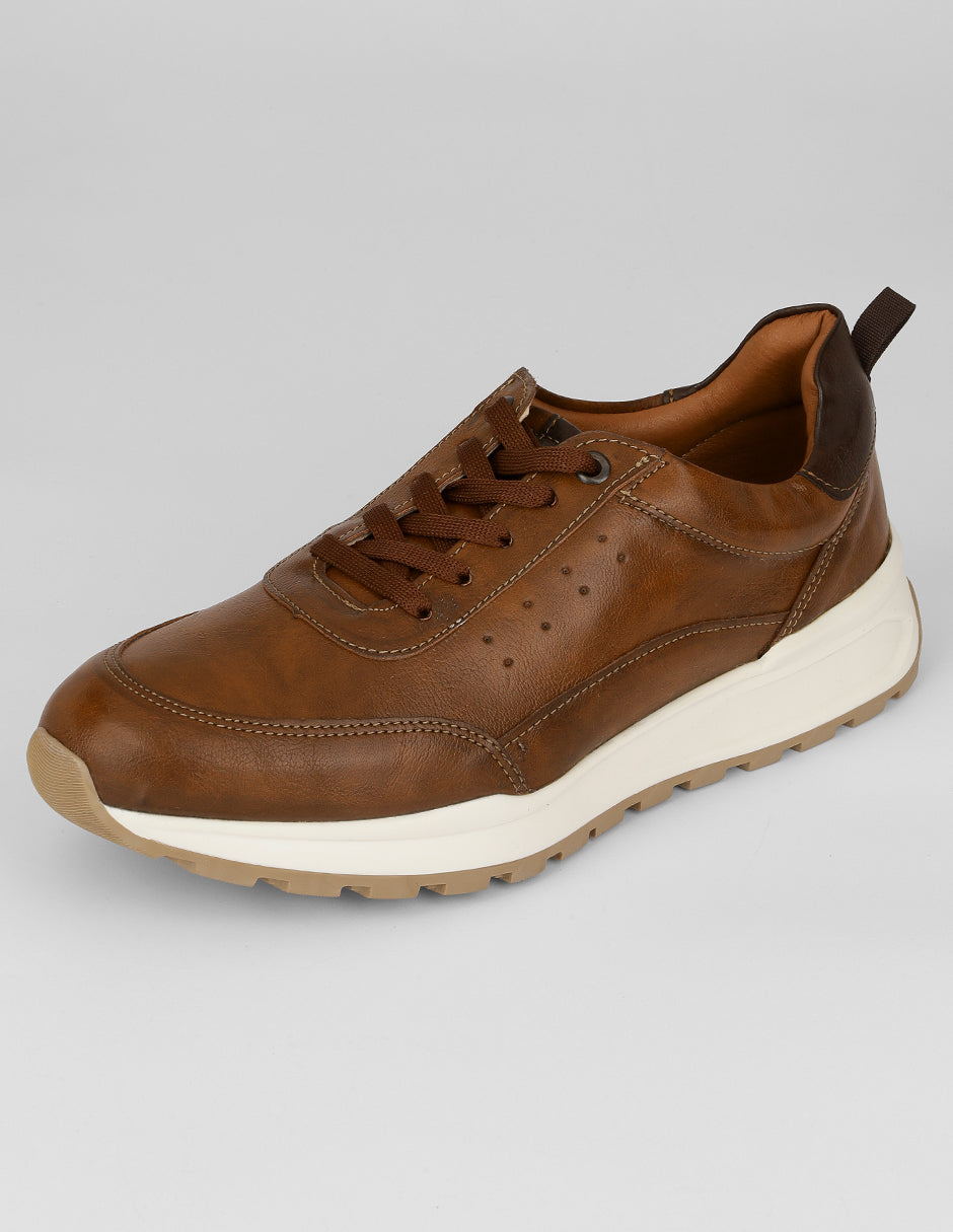 Tenis tipo deportivo Salermo en Piel vegana – Café