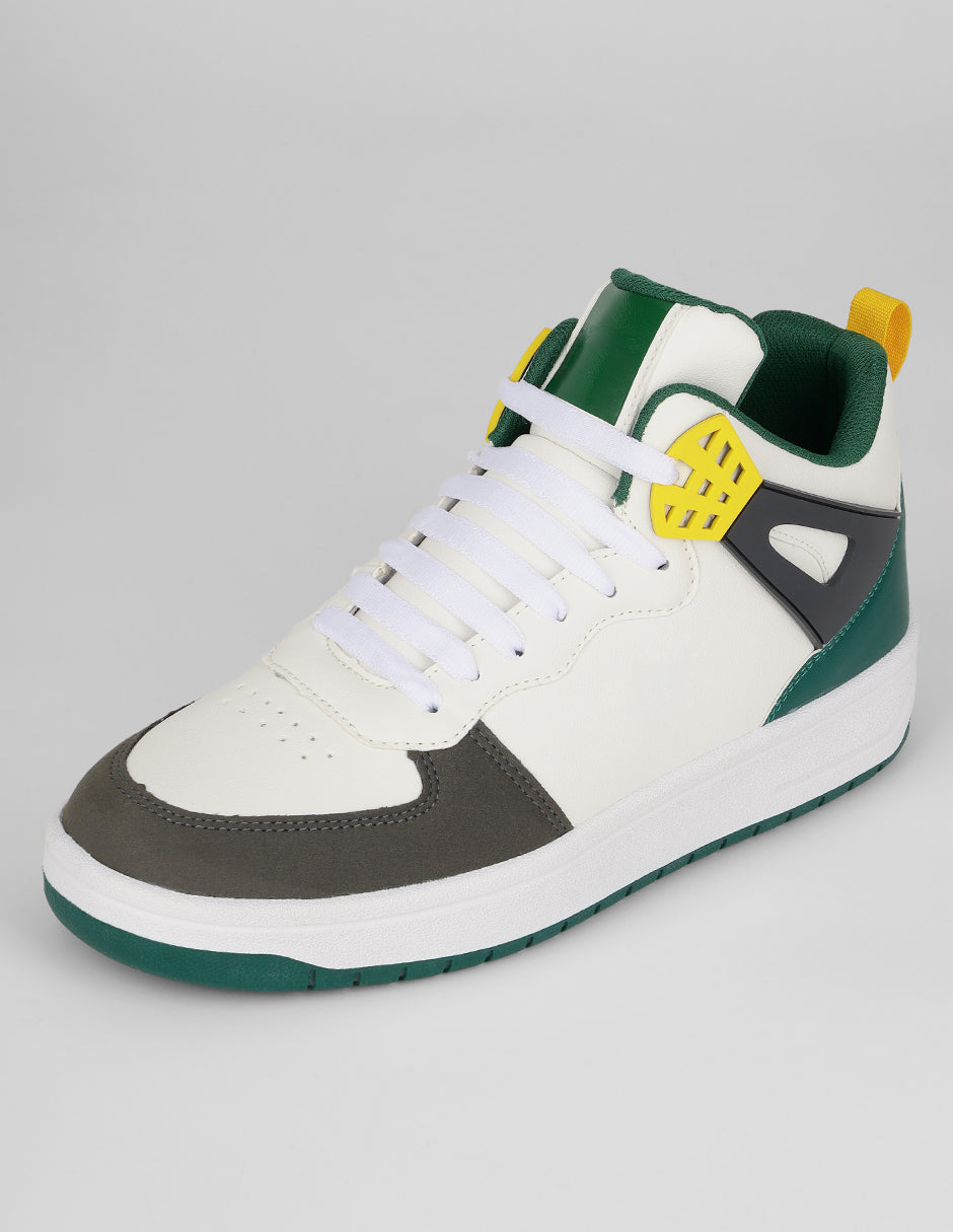 Tenis botín Agle en Piel vegana – Blanco