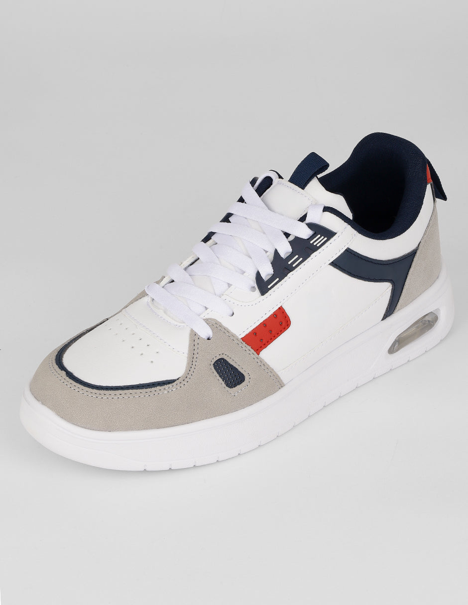 Tenis con cordones Agle en Piel vegana – Blanco