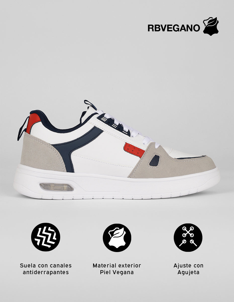 Tenis con cordones Agle en Piel vegana – Blanco