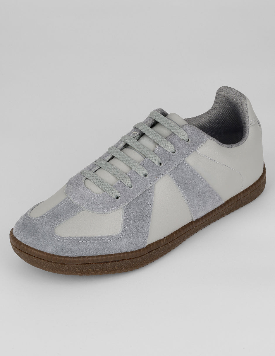 Tenis con cordones Sam en Piel – Gris