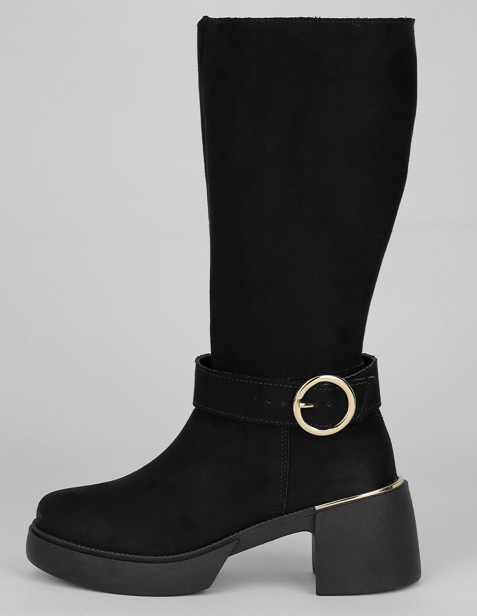 Botas altas Exterior Gamuza Color Negro Para Mujer De RBCOLLECTION