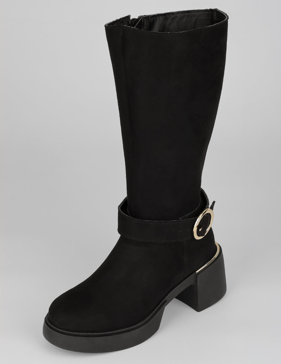 Botas altas Hella en Gamuza – Negro