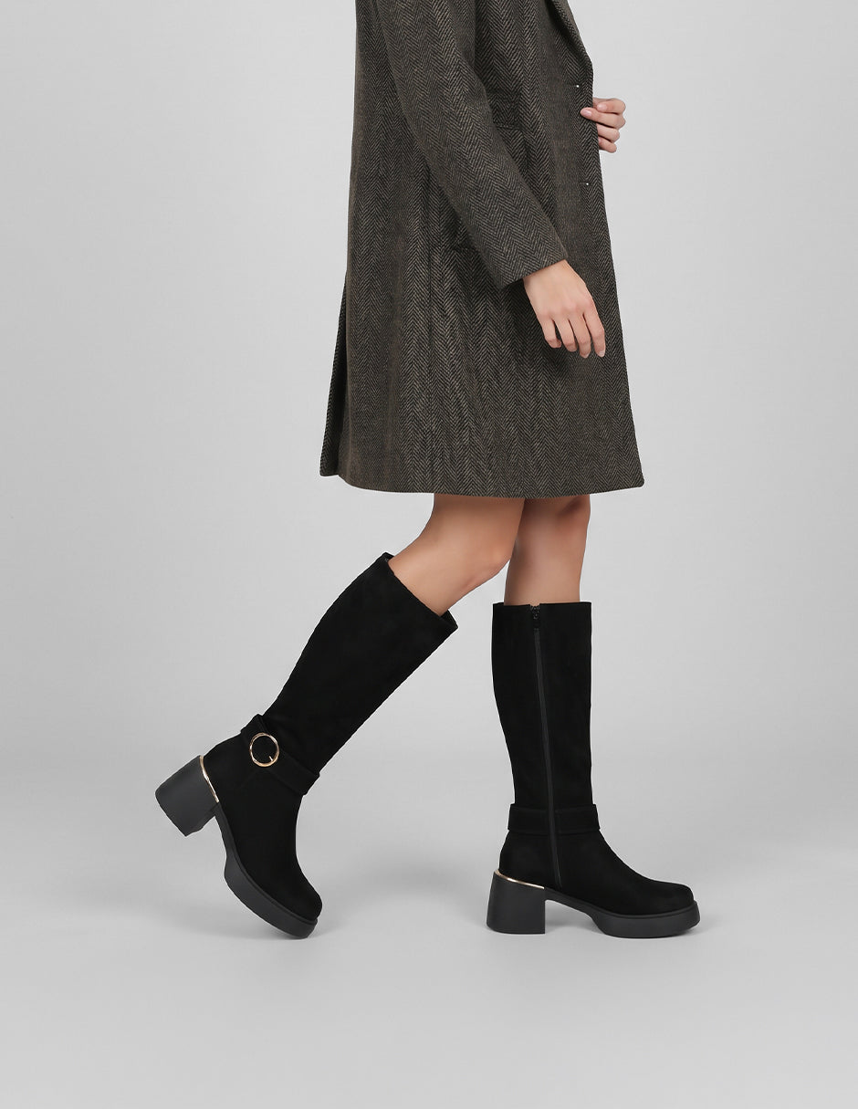 Botas altas Hella en Gamuza – Negro