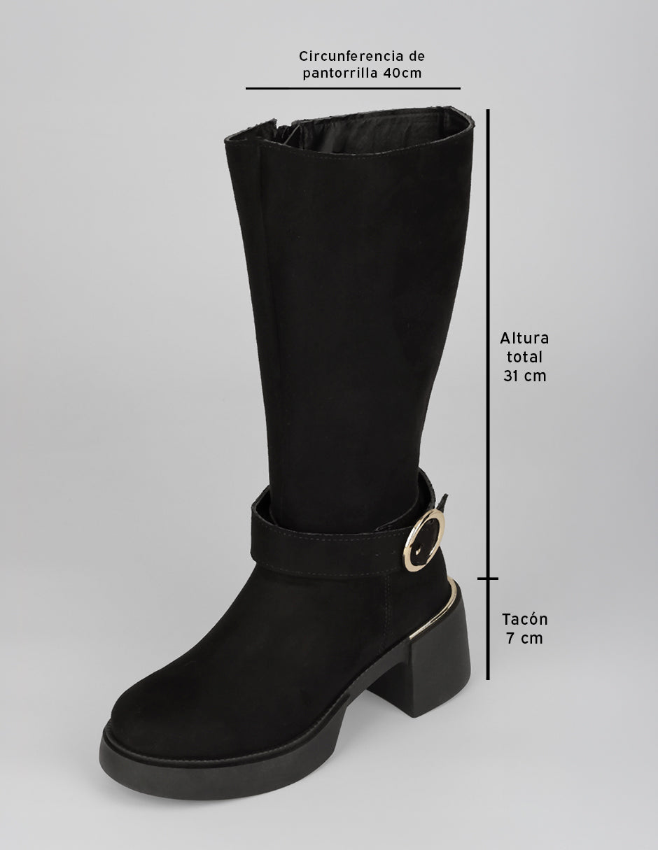 Botas altas Hella en Gamuza – Negro