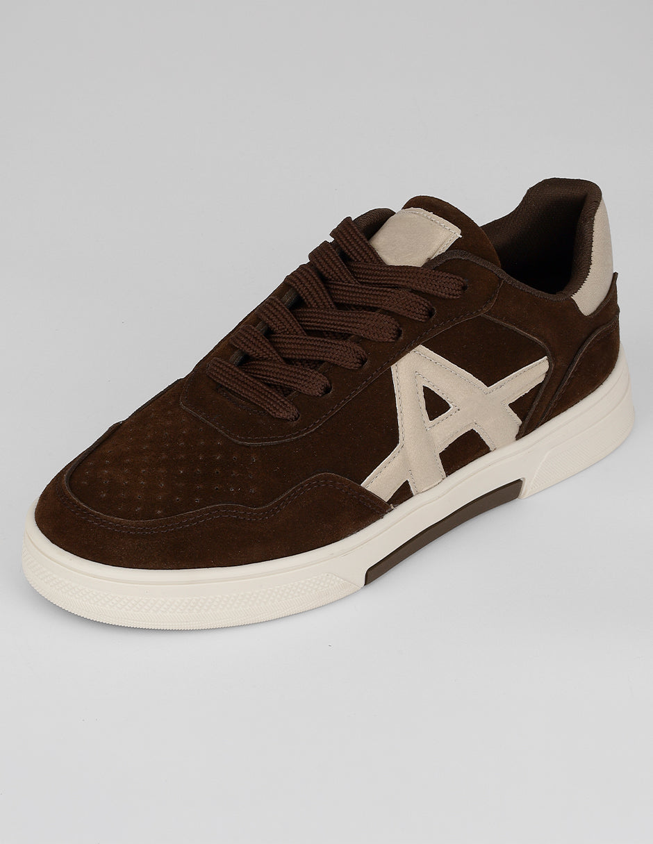 Tenis con cordones Bear en Textil – Café