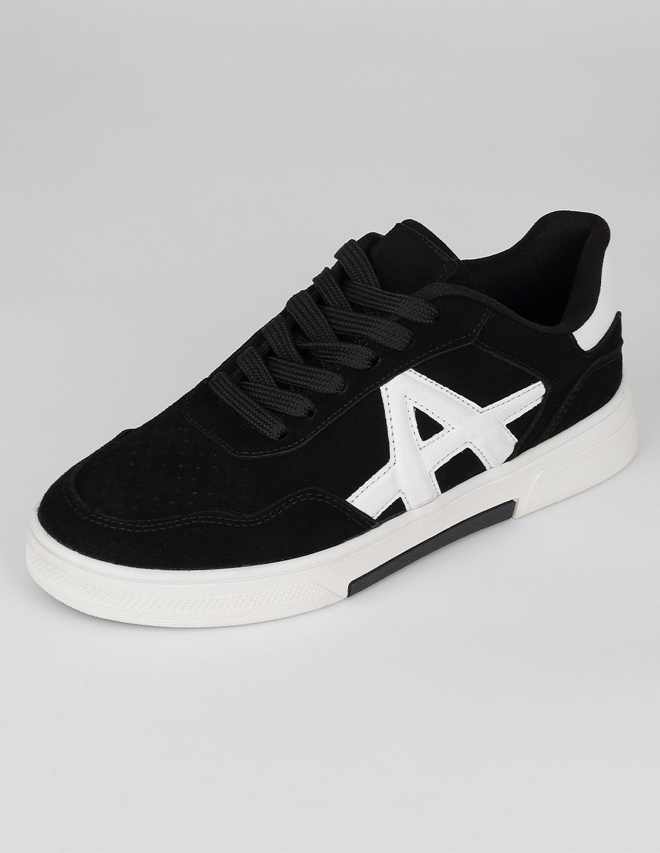 Tenis con cordones Bear en Textil – Negro