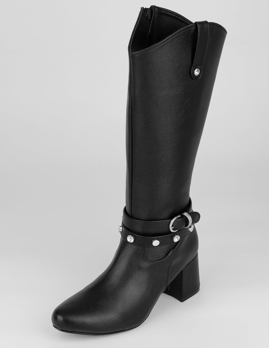Botas altas Hella en Piel vegana – Negro