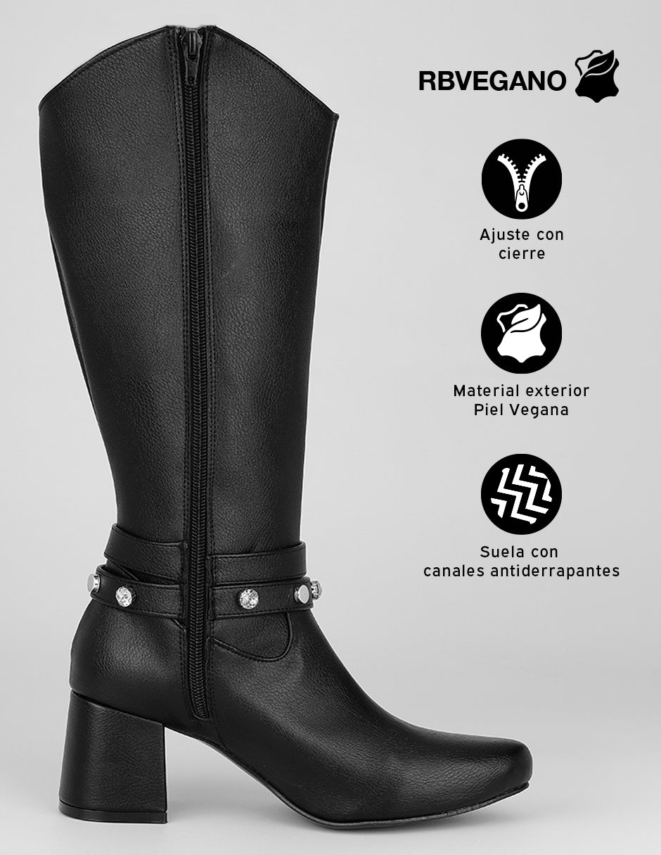 Botas altas Hella en Piel vegana – Negro