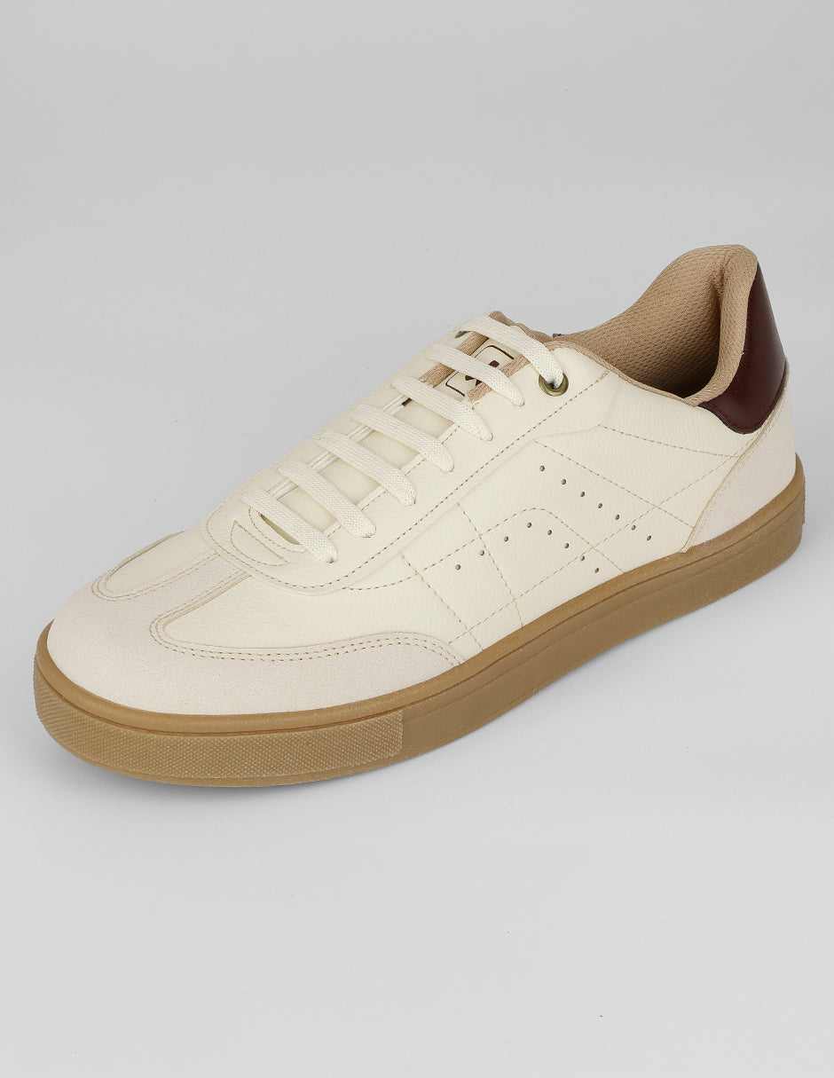 Tenis con cordones Urban en Piel vegana – Blanco