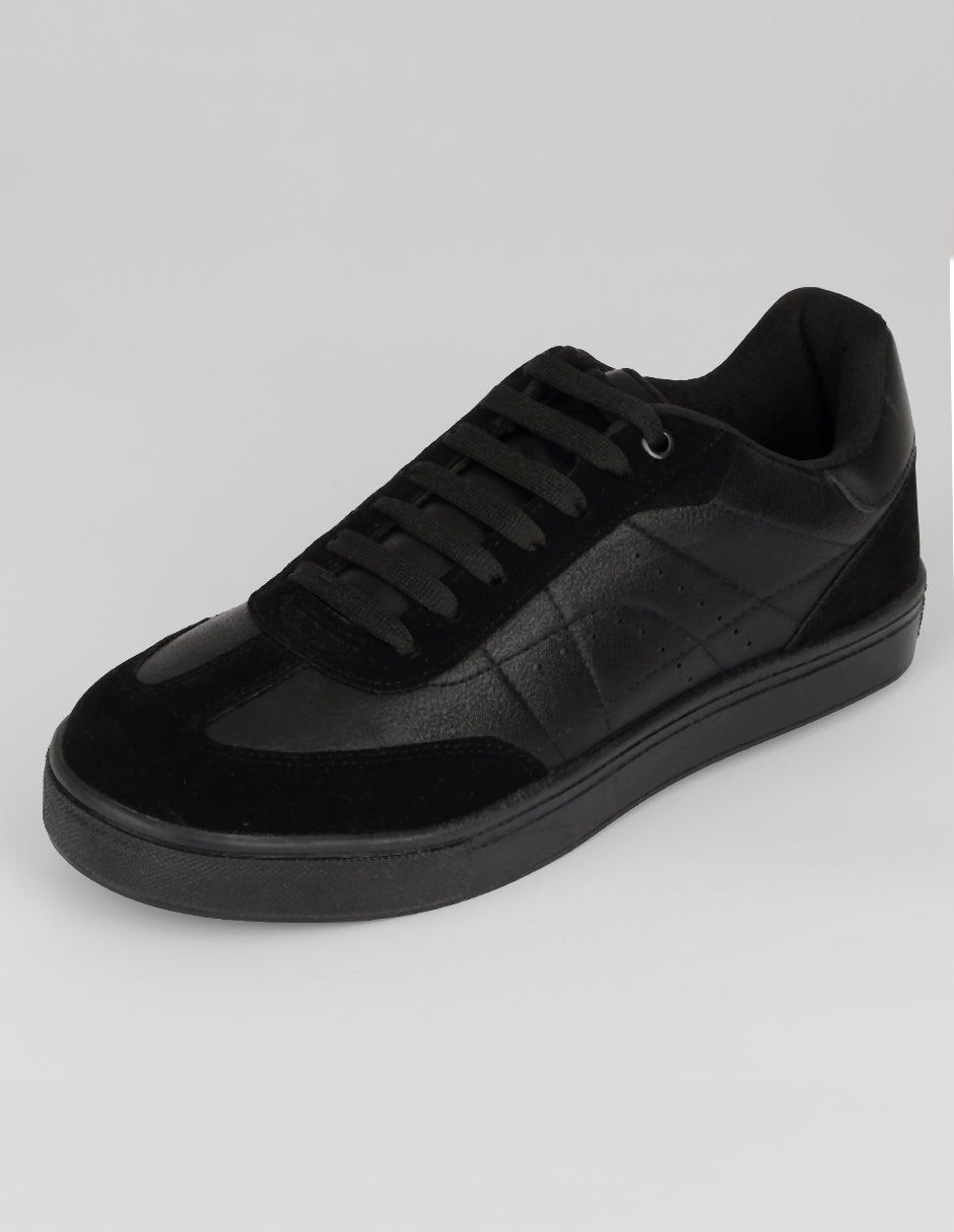 Tenis con cordones Urban en Piel vegana – Negro