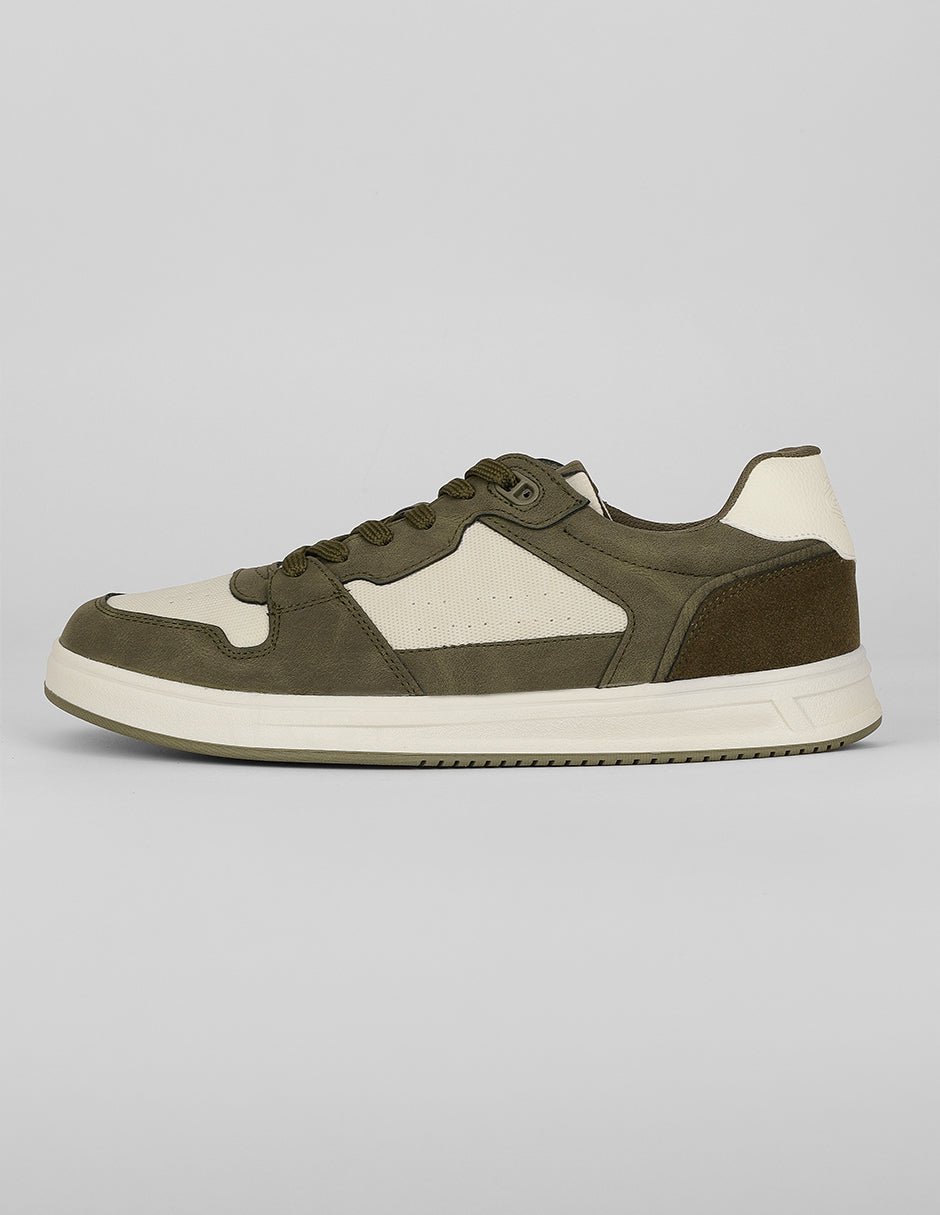 Tenis con cordones Exterior Piel vegana Color Verde Para Hombre De RBCOLLECTION