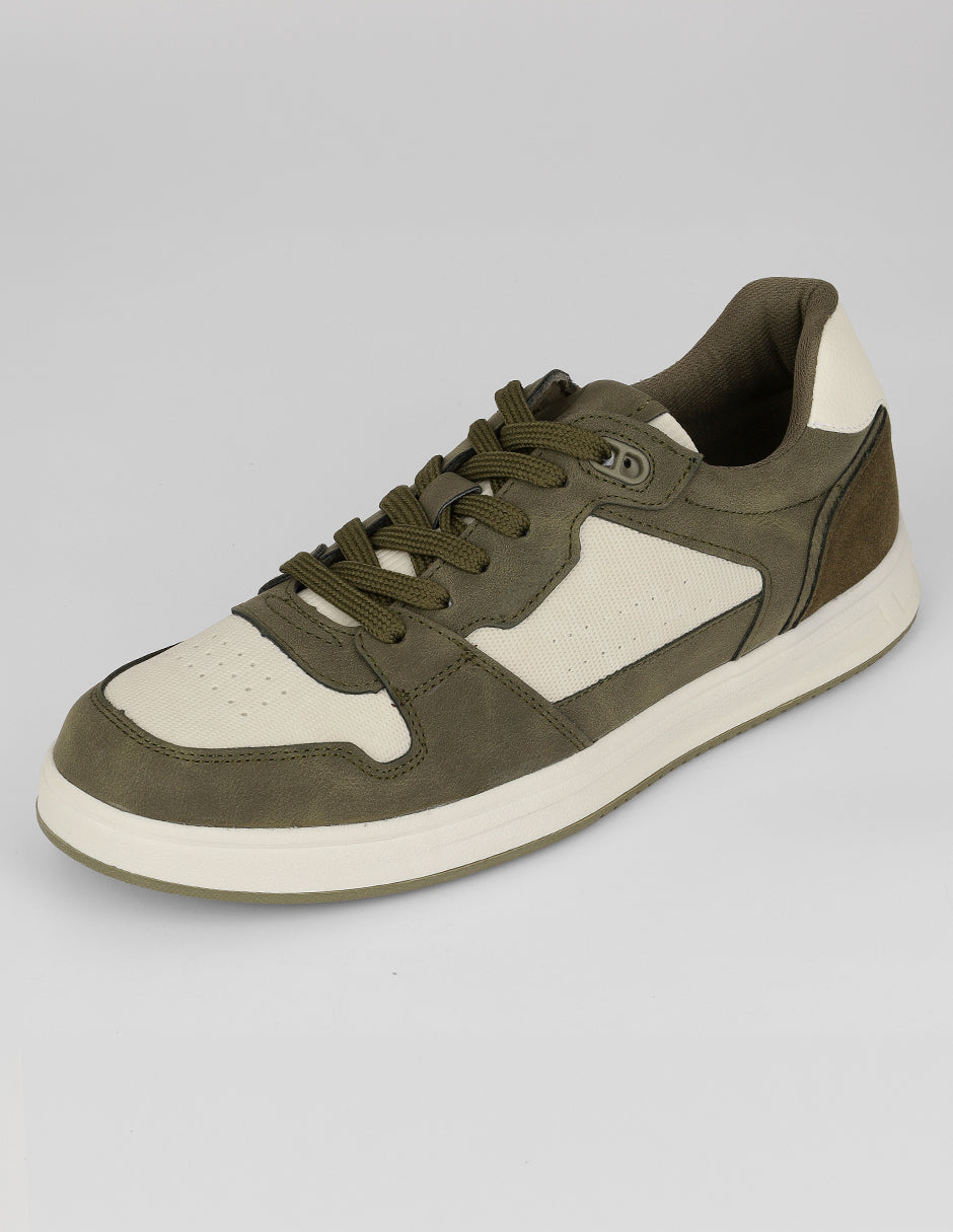 Tenis con cordones Urban en Piel vegana – Verde