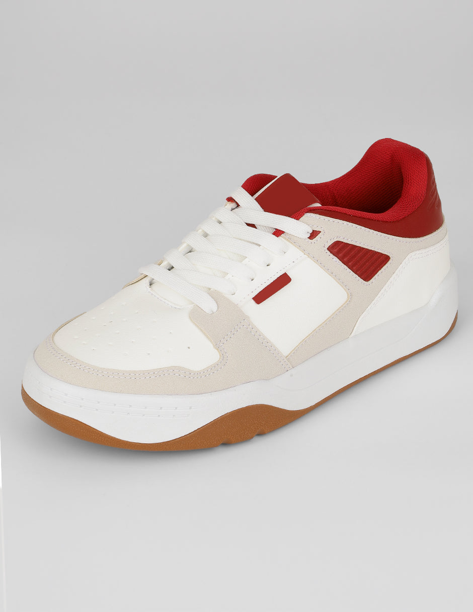 Tenis con cordones Urban en Piel vegana – Blanco