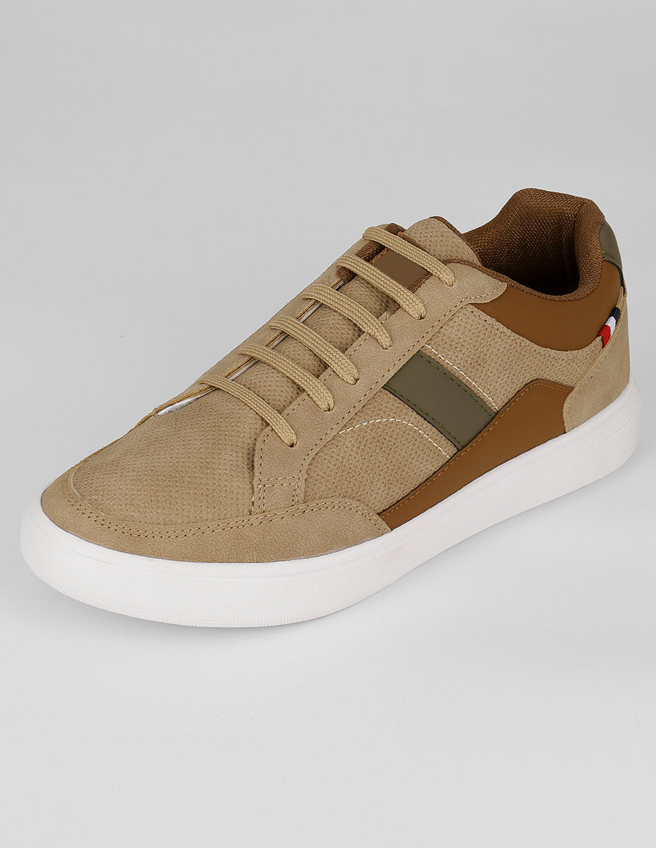 Tenis con cordones Urban en Piel vegana – Café