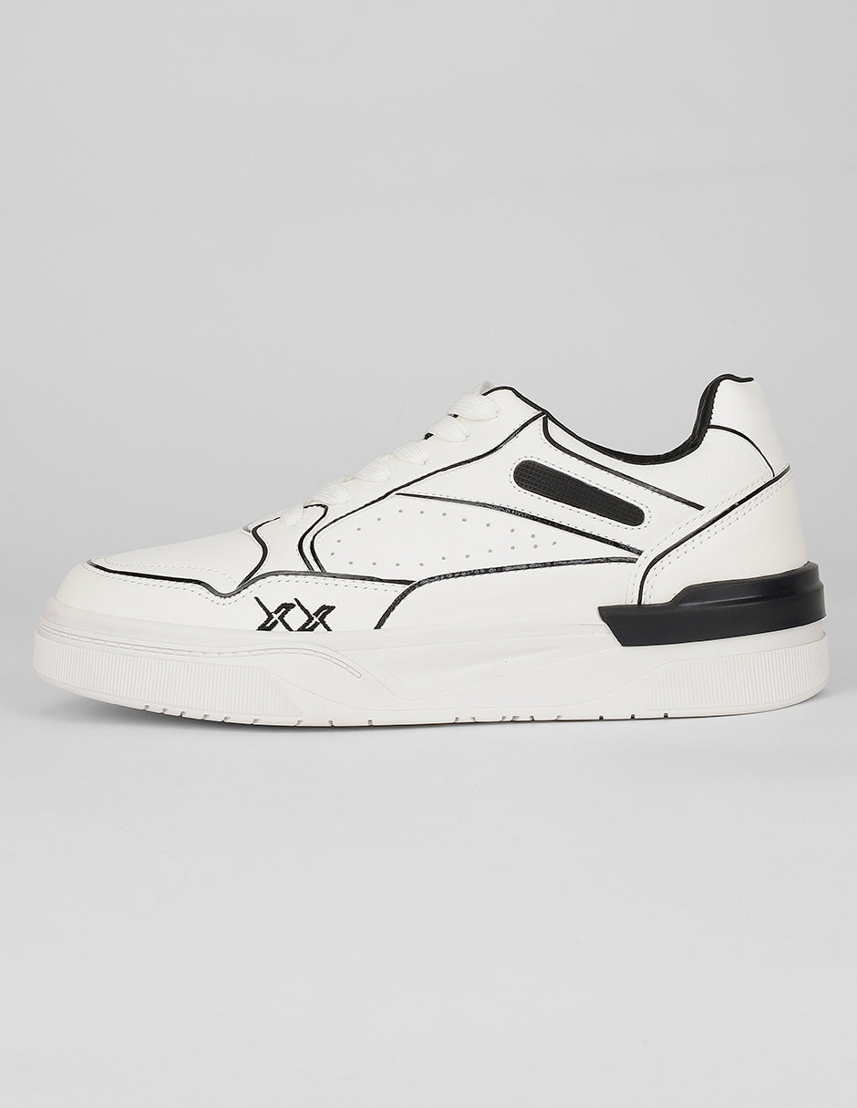 Tenis con cordones Exterior Piel vegana Color Blanco Para Hombre De RBCOLLECTION